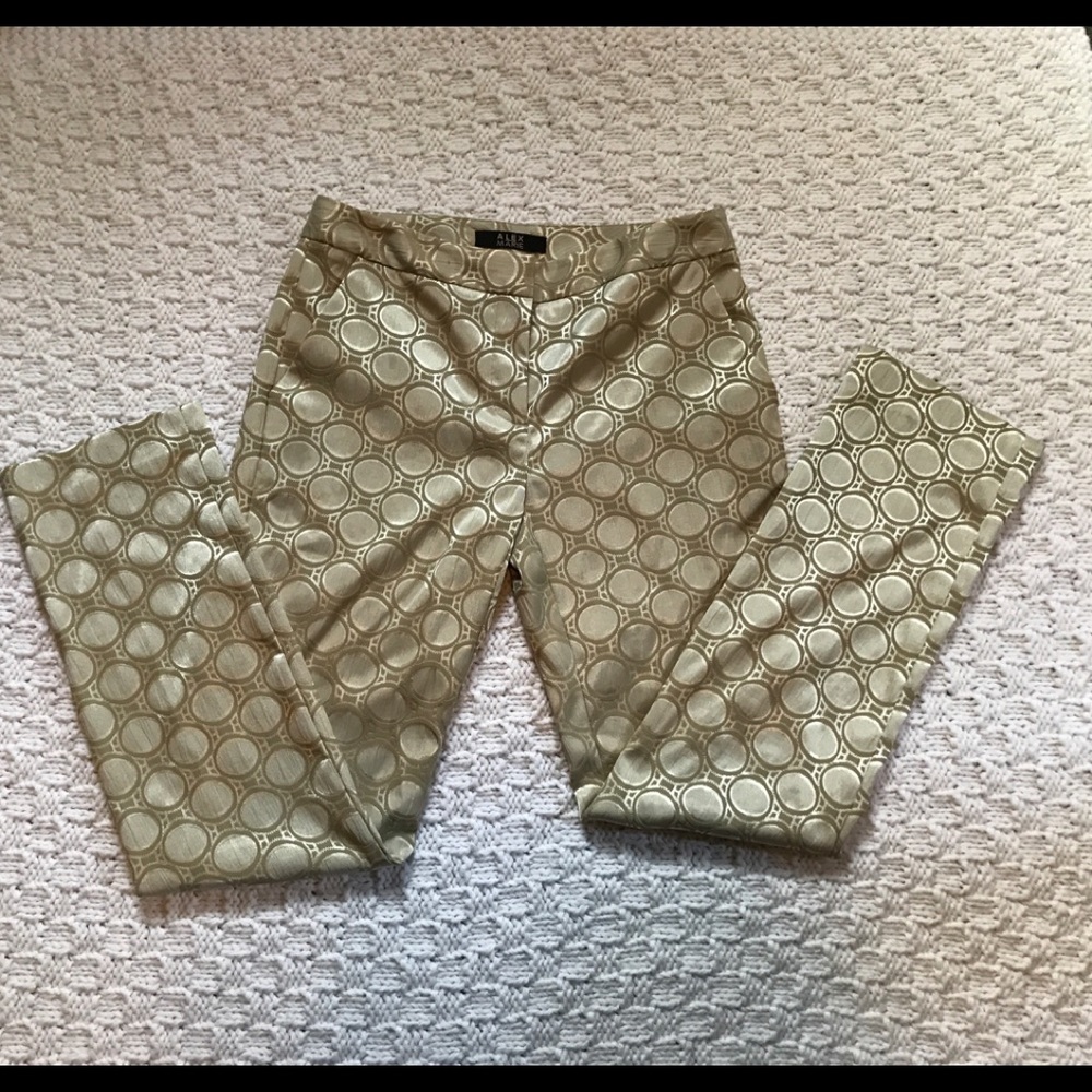 Alex Marie Dress Pants with Gold Circle Pattern